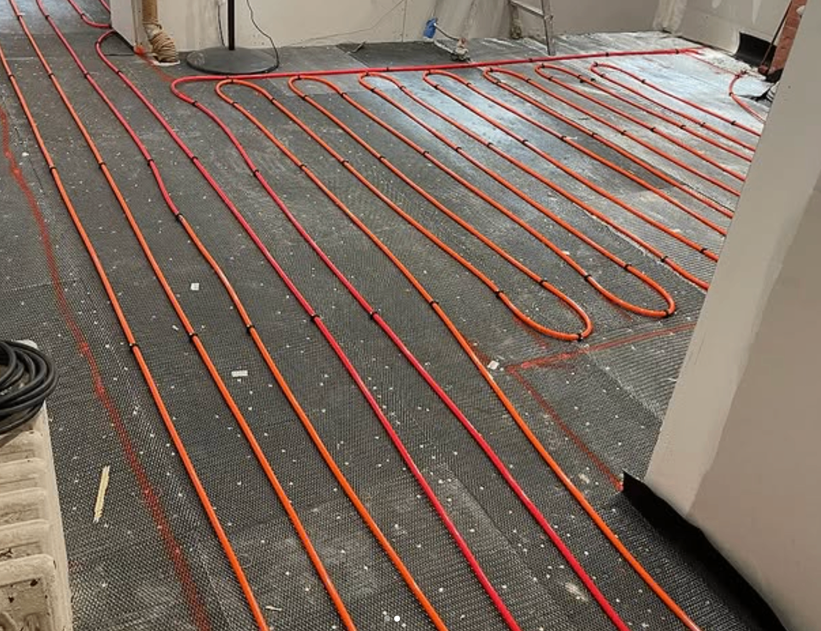 Radiant heat tubing layout by Zollinger Construction in Perth Amboy, NJ