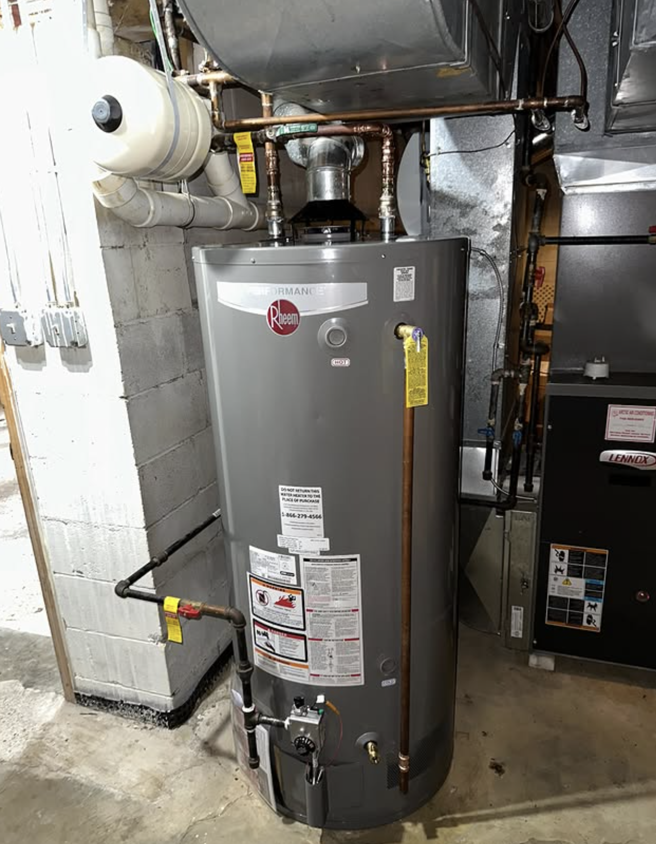 Installed residential hot water heater