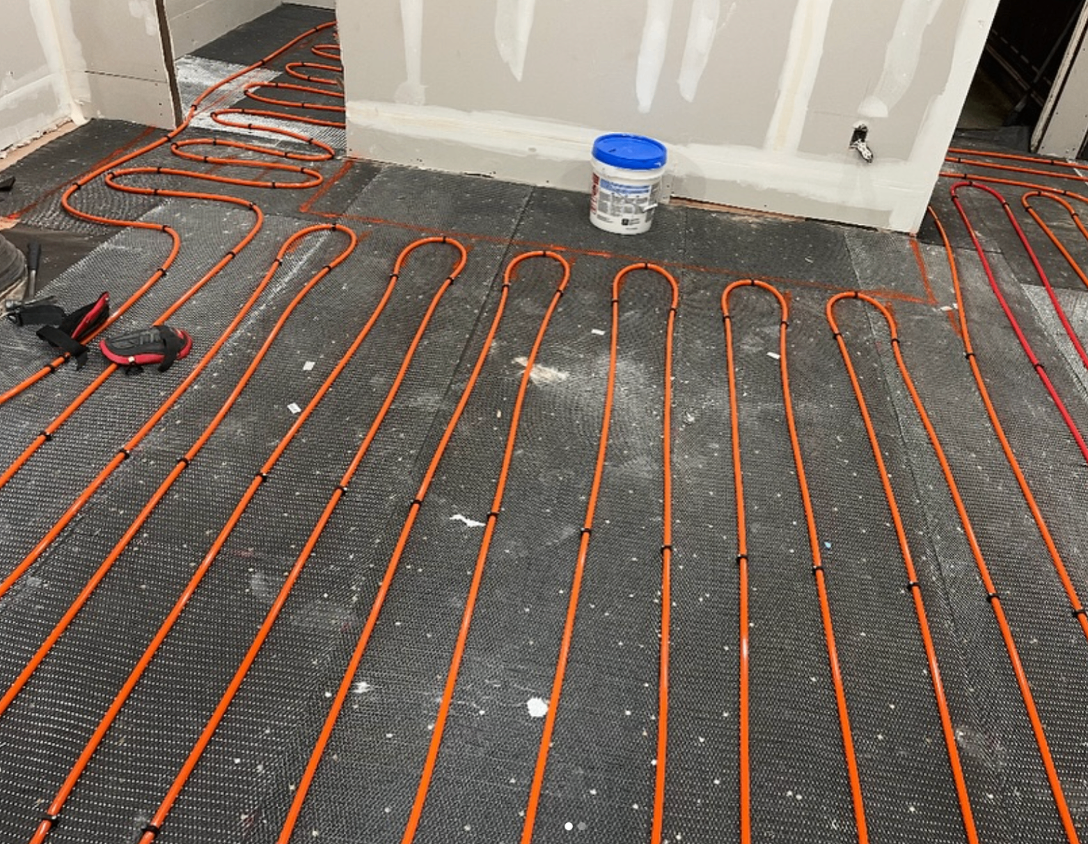 Radiant heat floor install by Zollinger Construction in South River, NJ
