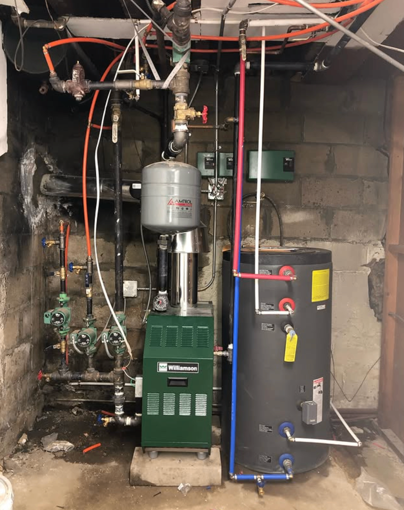 Williamson boiler and indirect water heater install by Zollinger Construction in Parlin, NJ