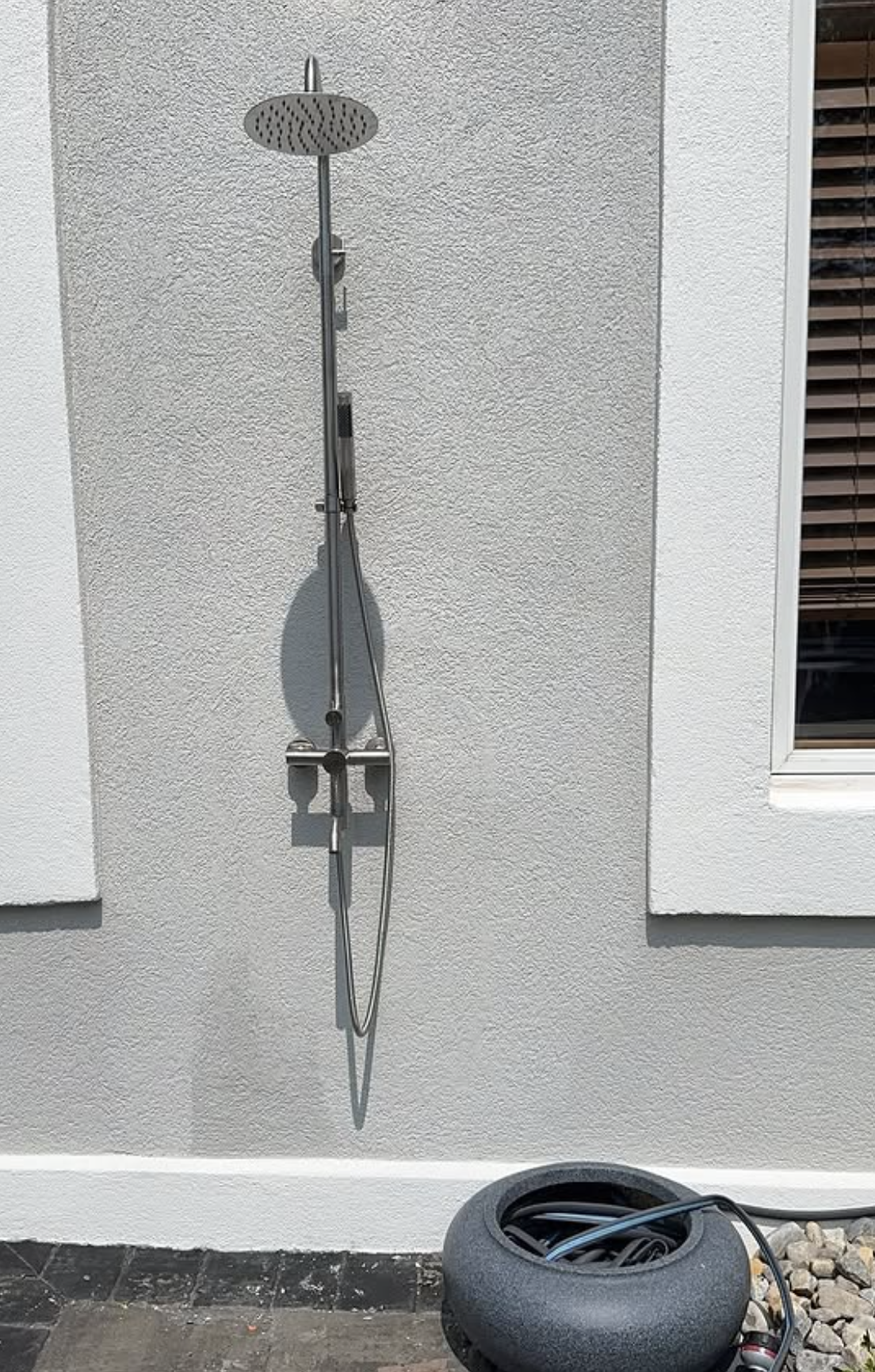 Outdoor shower install by Zollinger Construction in Aberdeen, NJ